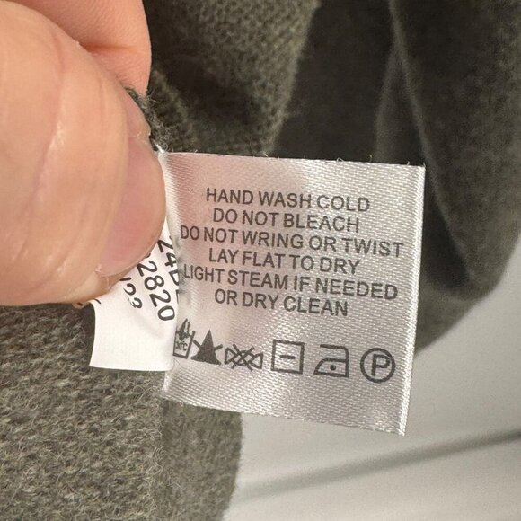 Orvis Olive Green 100% Merino Wool Sweater Mens L With Button-Up Mock Neck Style - Picture 7 of 8